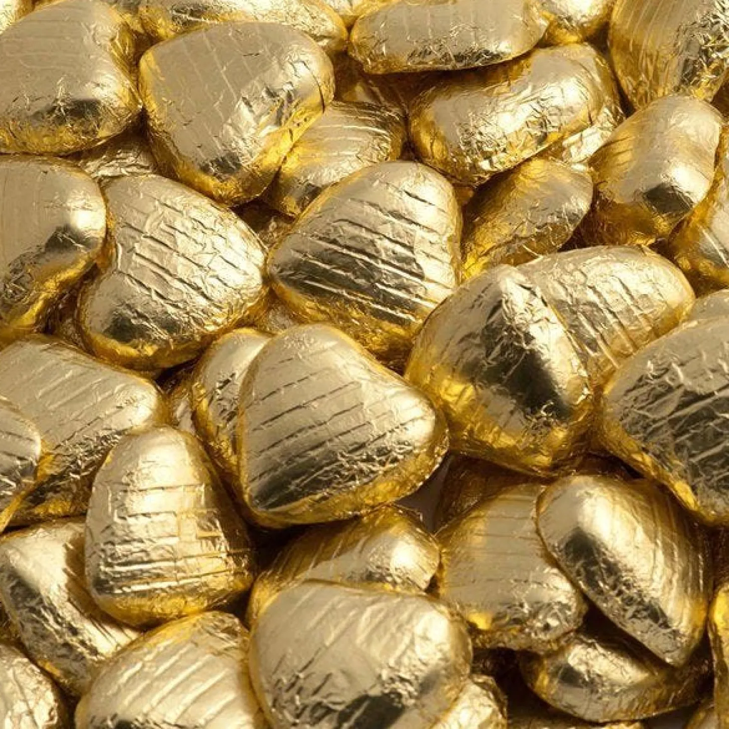 Gold Foil Chocolate Hearts - 1Kg