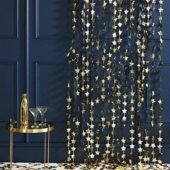 Gold Glitter Star Foil Backdrop Curtain - 2M