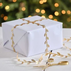 Gold Leaf Christmas Ribbon - 3M