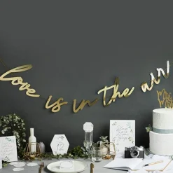 Gold Love Is In The Air Letter Banner - 2M