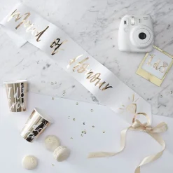 Gold Maid Of Honour Paper Sash