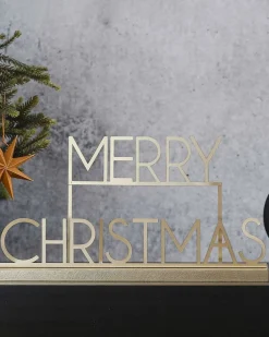 Gold Merry Christmas Sign