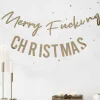 Gold Merry Fucking Christmas Paper Banner - 1.5M