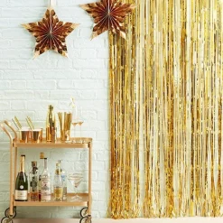 Gold Metallic Foil Fringe Curtain