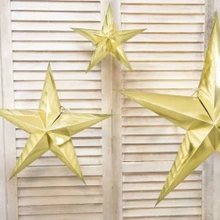 Gold Paper Hanging Star - 30Cm