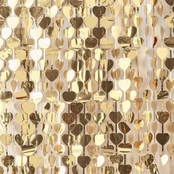 Gold Wedding Heart Foil Curtain Backdrop - 1M X 2.5M