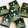 Green & Gold Merry Christmas Chocolate Neapolitans X50