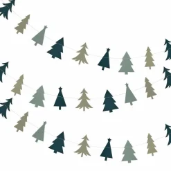 Green Christmas Trees Paper Garland - 5M