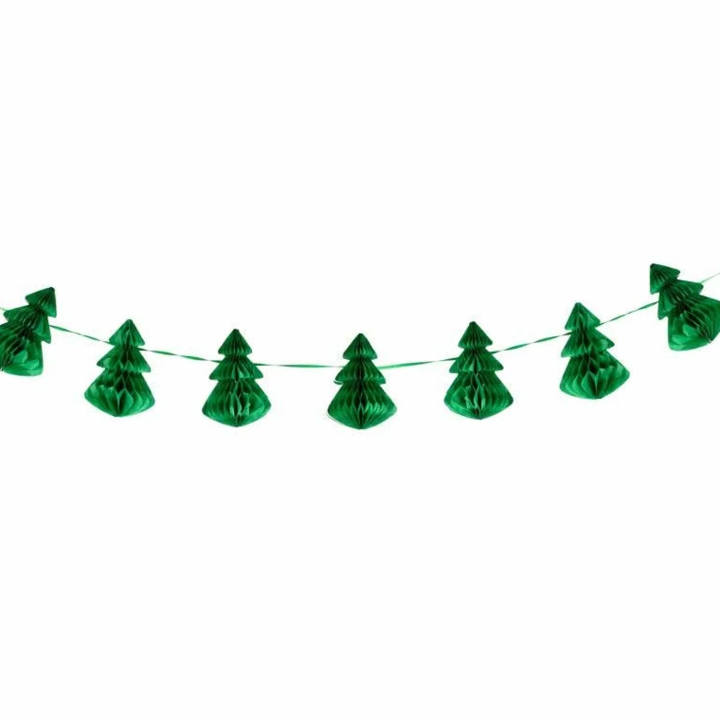 Green Honeycomb Trees Paper Garland - 2M