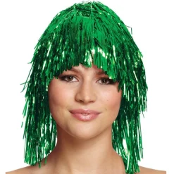 Green Tinsel Wig