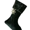 Green Velvet With Embroidery Stocking