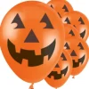 Halloween Pumpkin Print Orange Balloons - 12" Latex (6Pk)