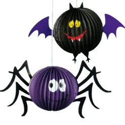 Hanging Spider Or Bat Honeycomb Decoration - 18Cm