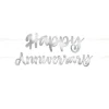 Happy Anniversary Silver Paper Banner - 1.8M