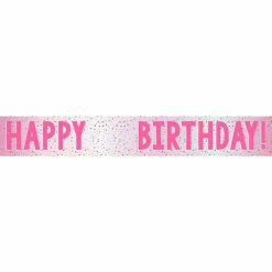 Happy Birthday Pink Add An Age Foil Banner