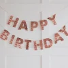 Happy Birthday Rose Gold Fringe Bunting