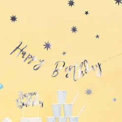 Happy Birthday Silver Banner - 0.6M
