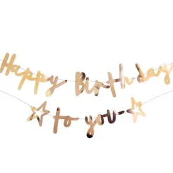 Happy Birthday To You Gold Paper Banner - 2M