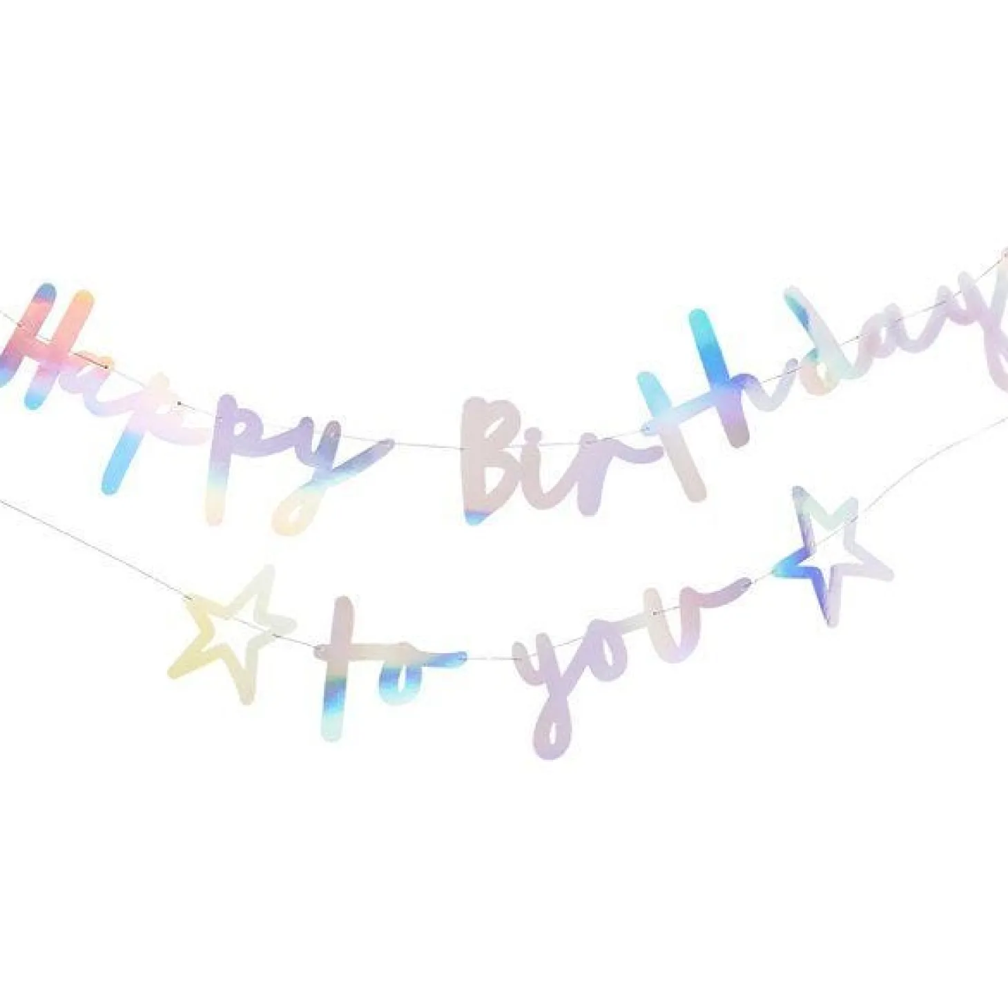 Happy Birthday To You Iridescent Paper Banner - 2M