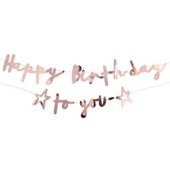 Happy Birthday To You Rose Gold Paper Banner - 2M