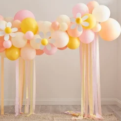Happy Easter Spring Daisy Balloon Arch - 70 Balloons