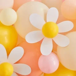 Happy Easter Spring Daisy Balloon Arch - 70 Balloons