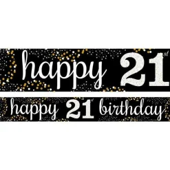 Happy 21St Birthday Paper Banners - 1M (3Pk)