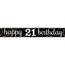 Happy 21St Birthday Paper Banners - 1M (3Pk)