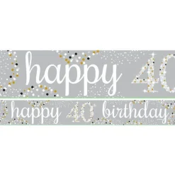 Happy 40Th Birthday Celebration Paper Banners - 1M (3Pk)