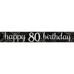 Happy 80Th Birthday Paper Banners - 1M (3Pk)