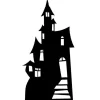 Haunted House Silhouette Cardboard Cutout - 98Cm X 46Cm