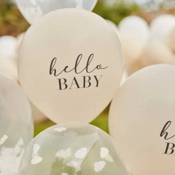Hello Baby Cloud Confetti Latex Balloons - 12