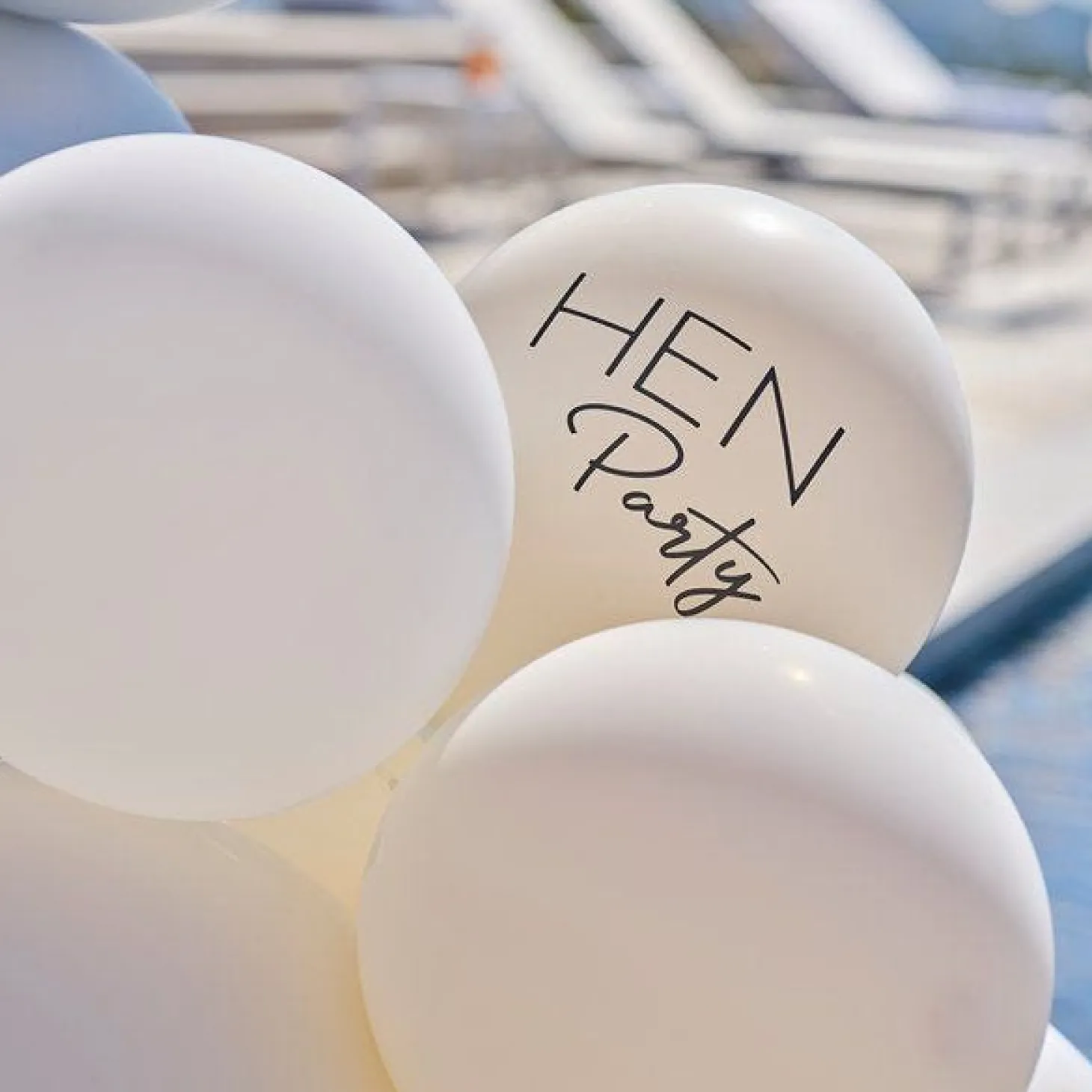 Hen Party White & Silver Latex Balloon Arch With Streamers