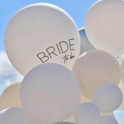 Hen Party White & Silver Latex Balloon Arch With Streamers