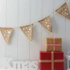 Hessian Festive Star Bunting - 2.25M