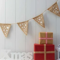 Hessian Festive Star Bunting - 2.25M