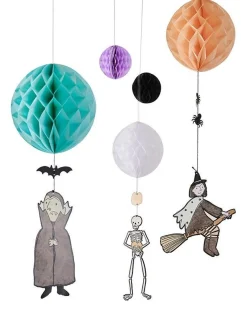 Honeycomb Paper Hanging Decorations With Characters (5Pk)