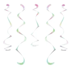 Iridescent Hanging Swirls - 45Cm (10Pk)
