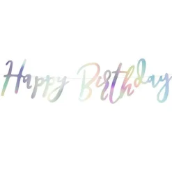 Iridescent 'Happy Birthday' Paper Letter Banner - 62Cm