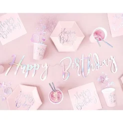 Iridescent 'Happy Birthday' Paper Letter Banner - 62Cm
