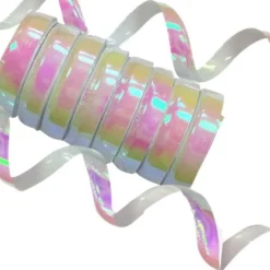 Iridescent Holographic Streamers - 10 Coils