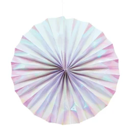 Iridescent Paper Fan Decorations - 30Cm (2Pk)