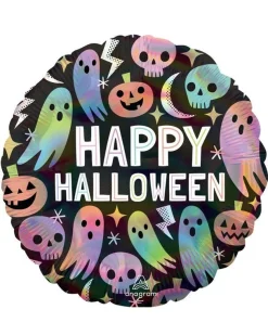 Iridescent Pastel Happy Halloween Balloon - 18" Foil
