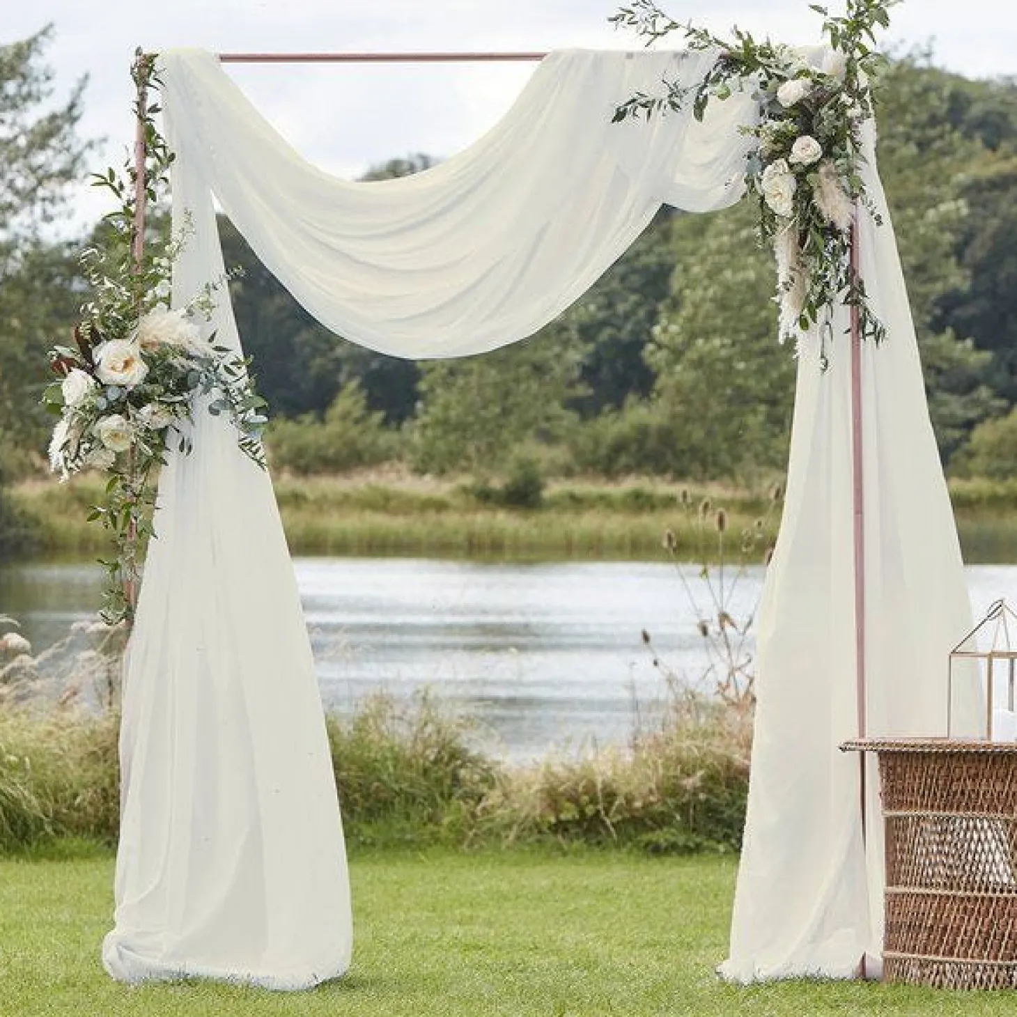Ivory Draping Voile Backdrop - 6M X 2.5M