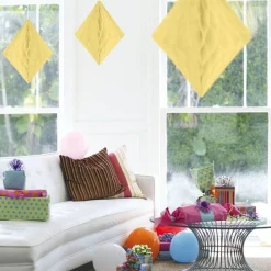 Ivory White Honeycomb Diamond Decoration - 30Cm