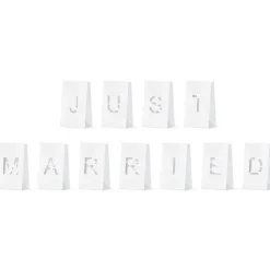 Just Married Lantern Candle Bags - 19Cm (11Pk)