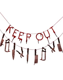 Keep Out Blood Drip & Weapon Garland