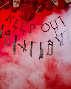 Keep Out Blood Drip & Weapon Garland