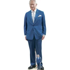 King Charles Blue Suit Cardboard Cutout - 179Cm X 56Cm