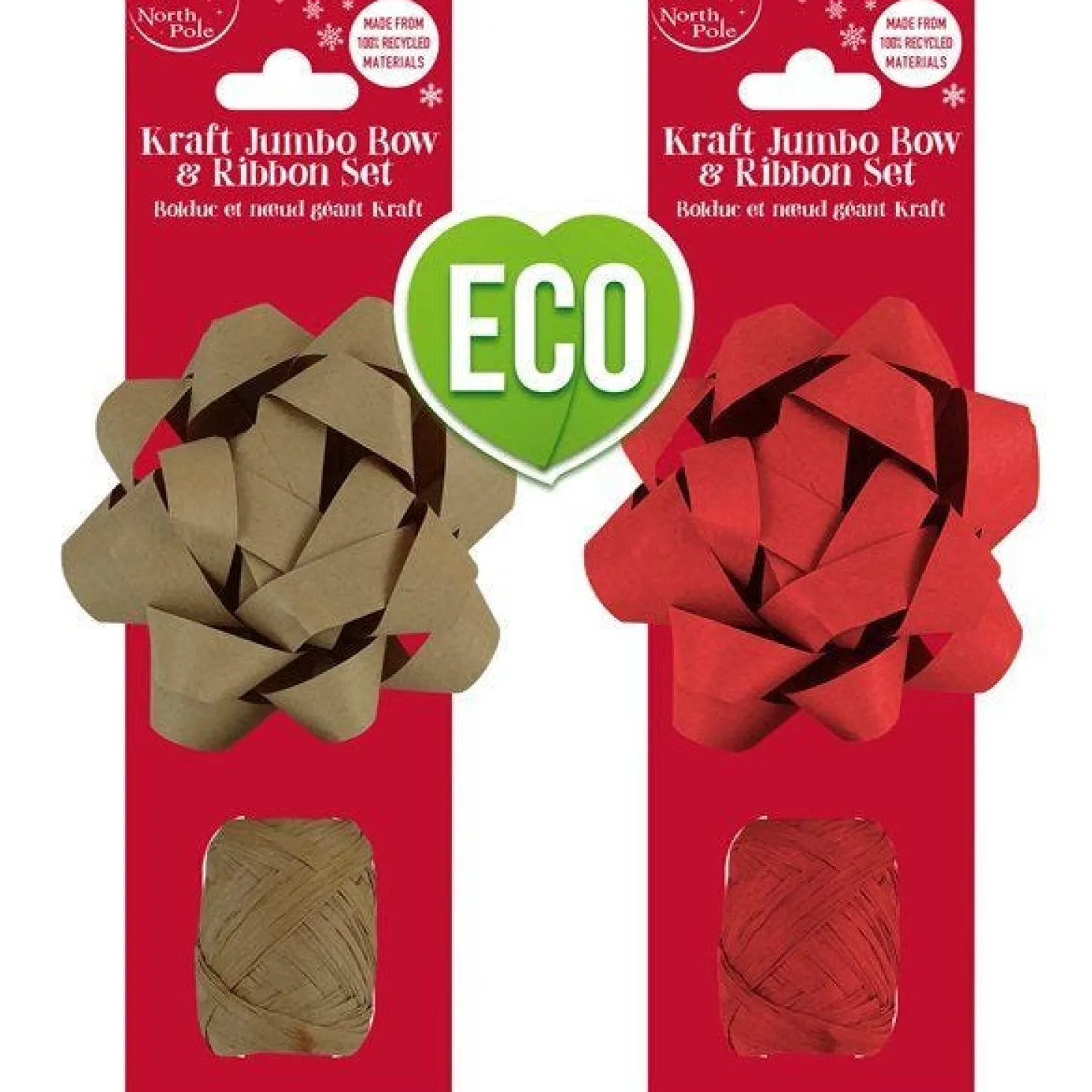 Kraft Bow And Raffia Cop - 2 Assorted Designs